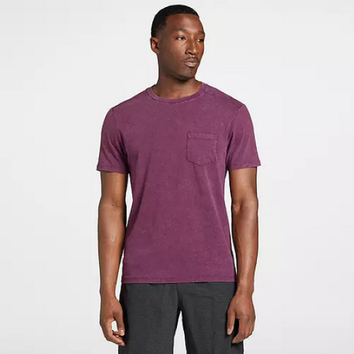 VRST Men’s Essential Pocket Tee, Dark Cranberry, L