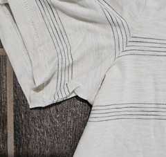 Joseph Abboud modern fit size L off white shortsleeve striped pocket t-shirt