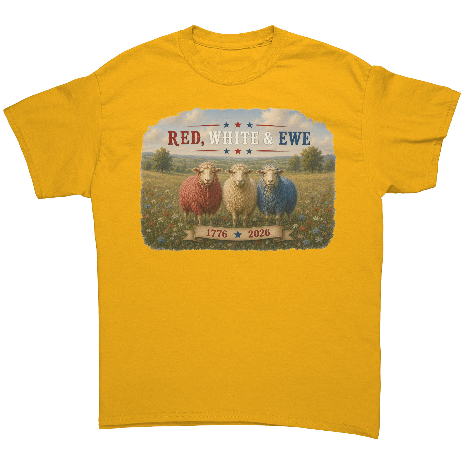 Cute Patriotic Red White & Ewe Tshirt July 4th Shirt Funny Sarcastic Sheep Tee gallery