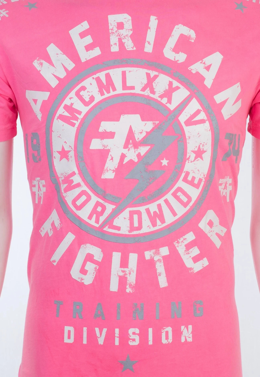 AMERICAN FIGHTER Men's T-Shirt MADISON Athletic Biker GYM Pink MMA gallery