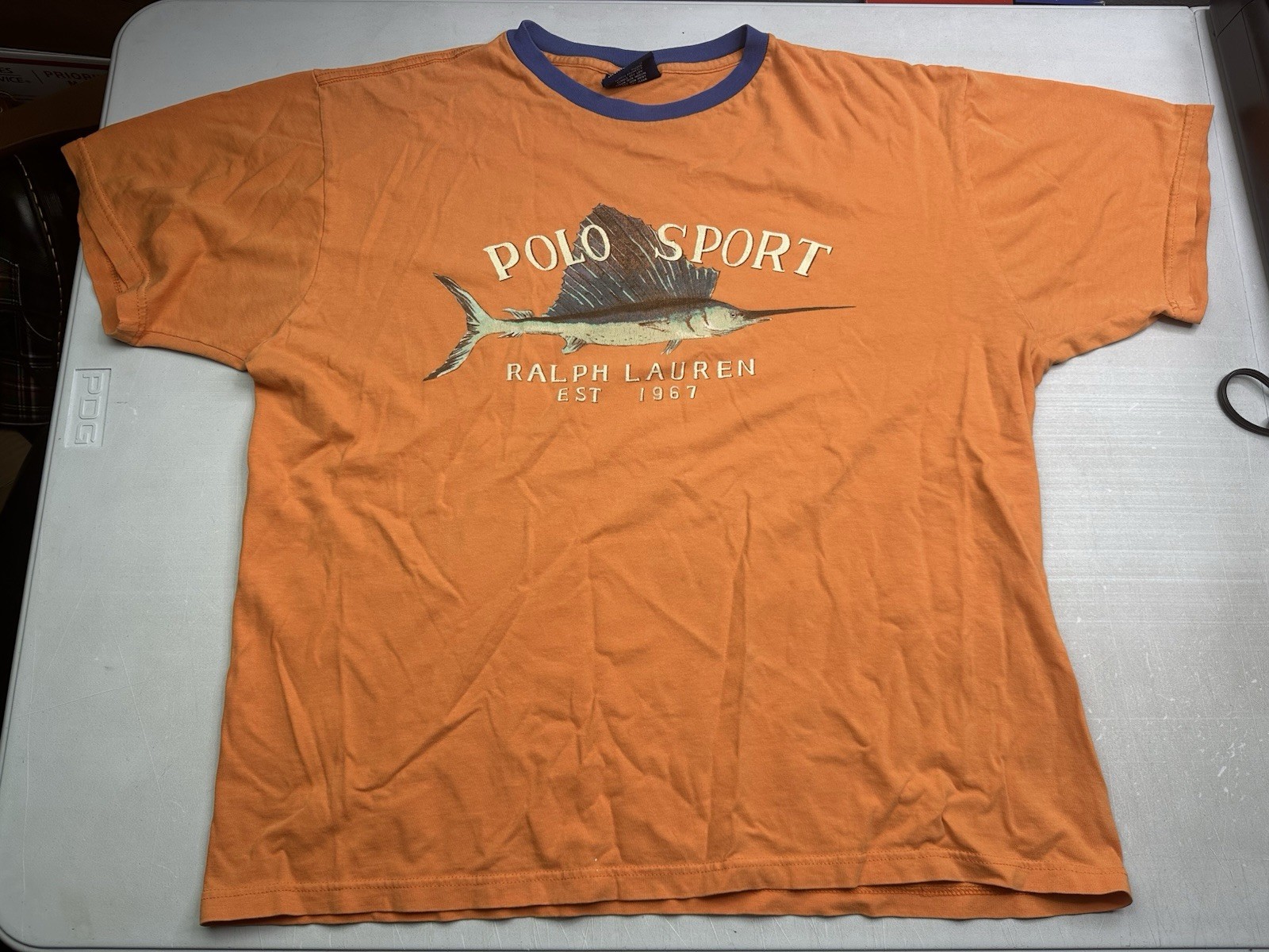90s POLO RALPH LAUREN Vintage Marlin Fishing Sportsman T-SHIRT Men’s Size L gallery