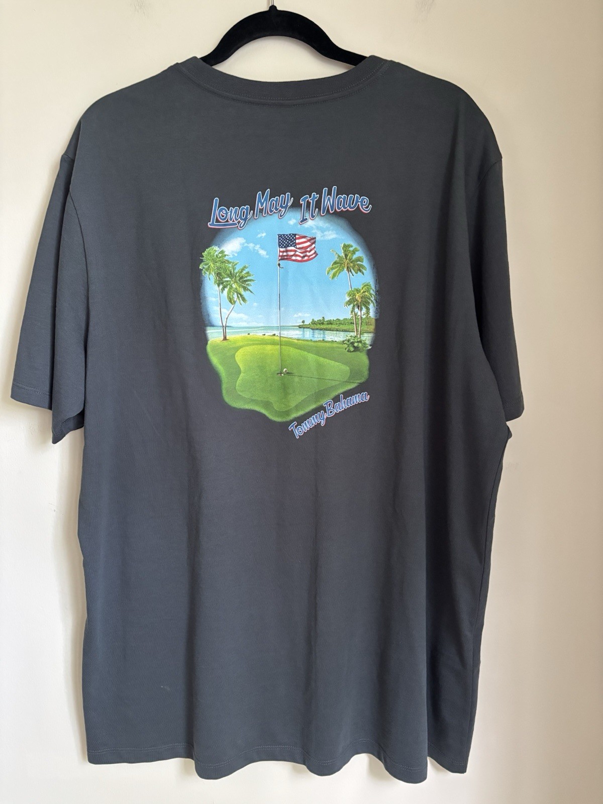 Tommy Bahamas T Shirt Golf Flag Long May It Wave Mens XL Travel Vacation Sports