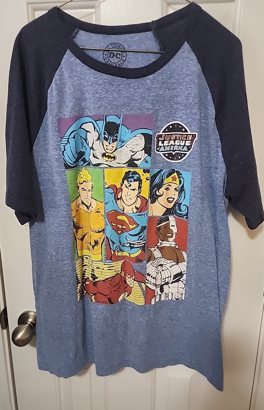 Men’s DC Comics Originals Justice League of America Graphic T-Shirt Blue Sz XL