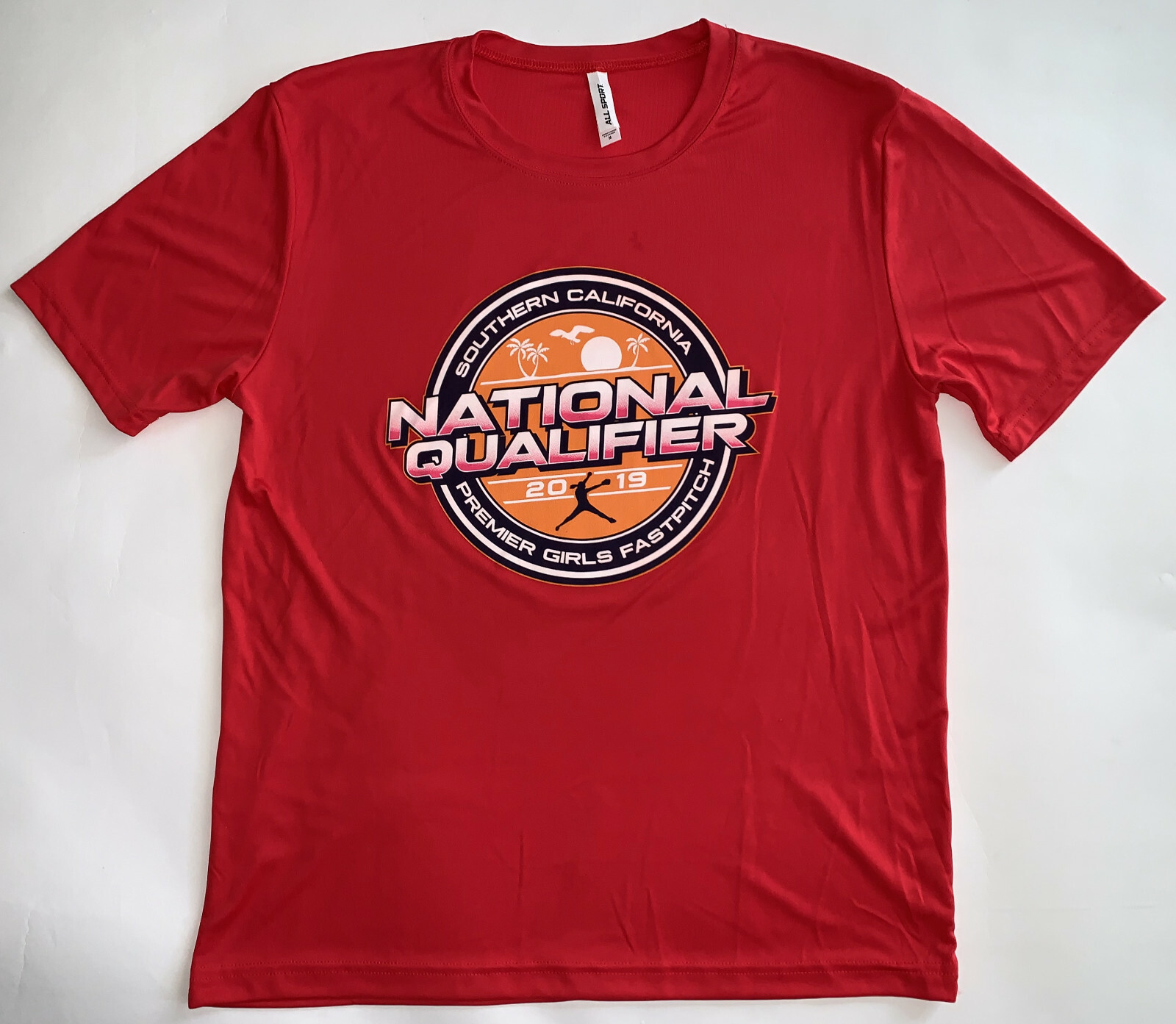 Men's Red Medium Exercise Fitness Casual T-Shirt Fastpitch Softball 2019 New gallery