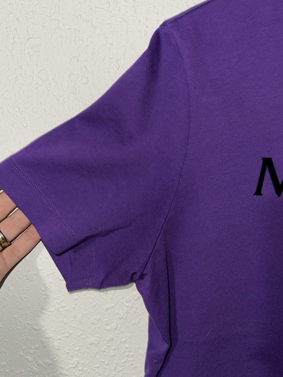 Moncler Flocked Chest Logo Cotton Short Sleeve T-Shirt Purple - Sm Retail $395 gallery