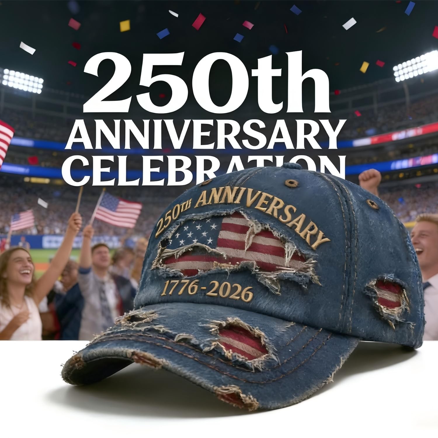USA 250th Anniversary Hat 1776-2026 - USA Patriotic Baseball Cap, Adjustable ... gallery
