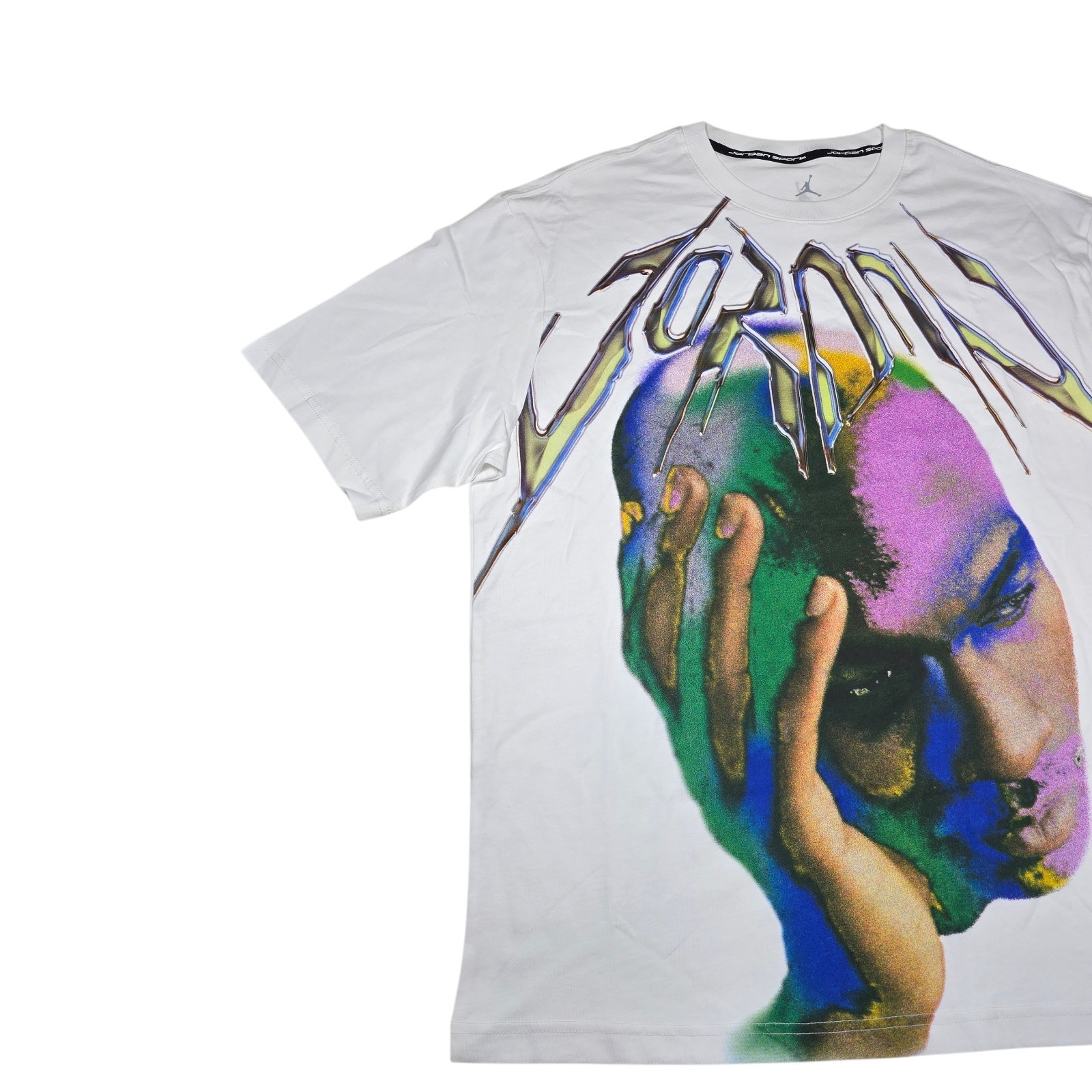 NWT Nike Air Jordan Sport Dri-Fit White Jordan Graphic T-Shirt, Men's Size Large gallery