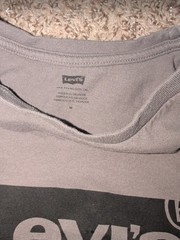 Levi’s Men’s Gray Solid Logo Crew Neck Short Sleeve Jersey Cotton T-Shirt M