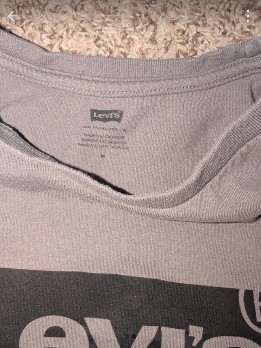 Levi's Men's Gray Solid Logo Crew Neck Short Sleeve Jersey Cotton T-Shirt M gallery
