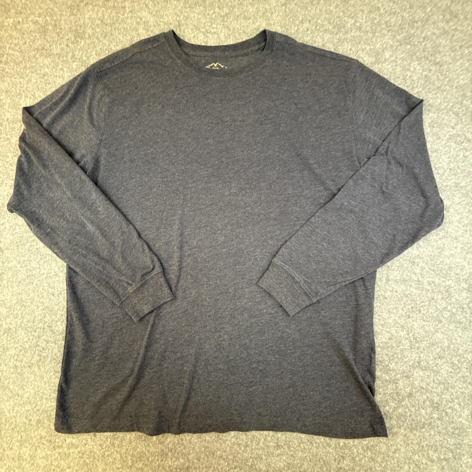 Blue Mountain Men’s Long Sleeve T Shirt Cotton Blend Easy Care Blue Size Large gallery