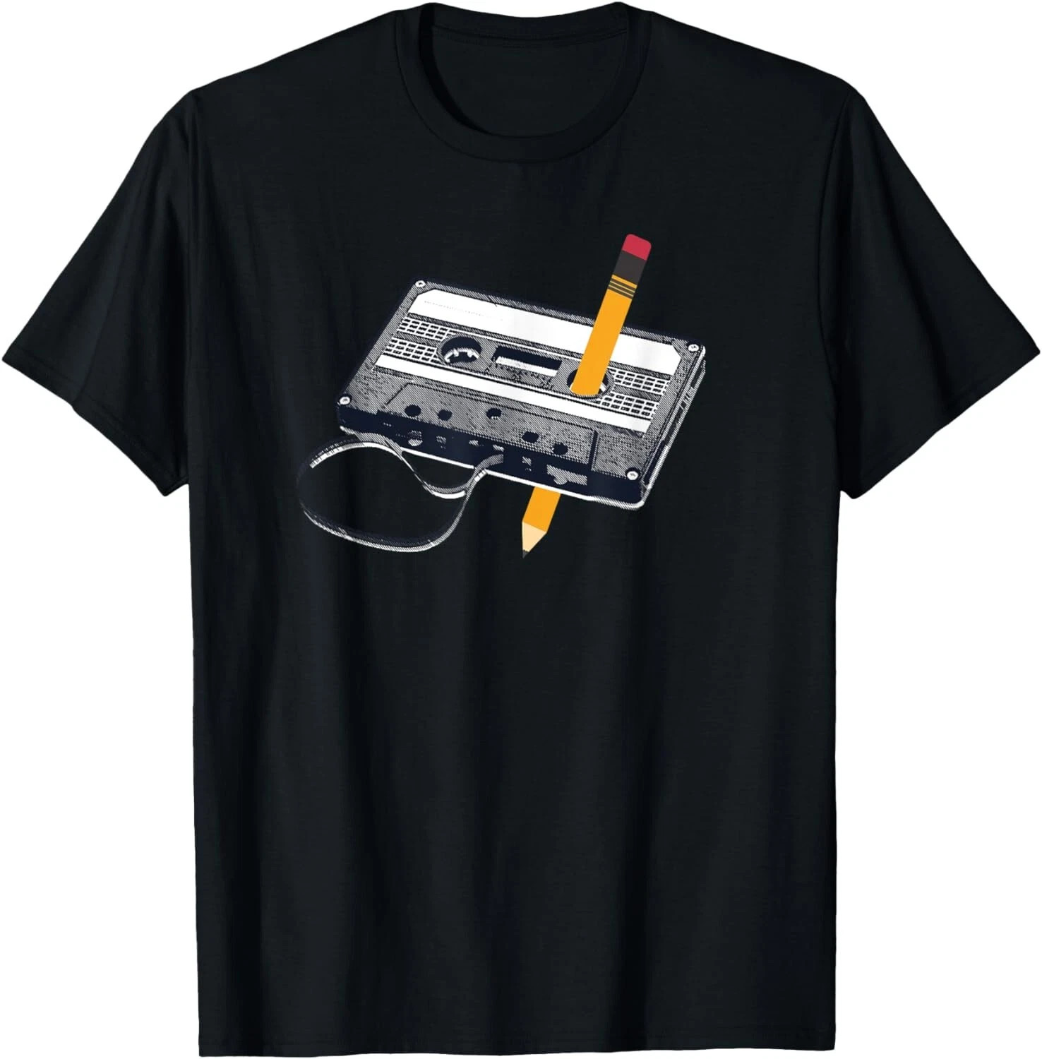80s Cassette Tape Pencil Retro 1980s Music Throwback Gift Unisex T-Shirt