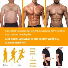 3 Pack Men Body Shaper Slimming Shirts Vest Compression Short Sleeve Shapewear