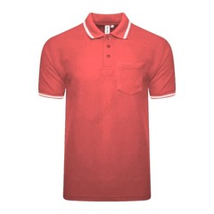 Men’s Polo Short Sleeve Pique Plain Single Tipping Chest Pocket Casual Tee Top