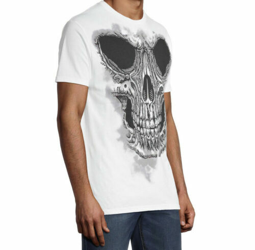 Mens Halloween Skeleton Sketchy Skull Graphic T-Shirt Size L (42-44) White Black gallery