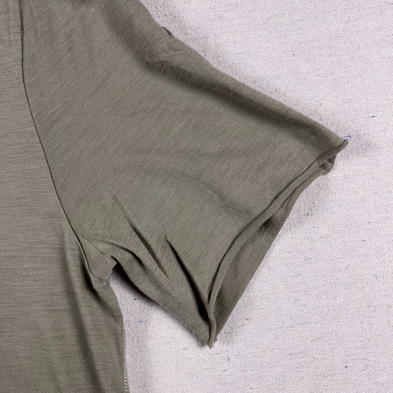 Rag & Bone T Shirt Mens Large 0 Wool Olive Green Raw Hems gallery