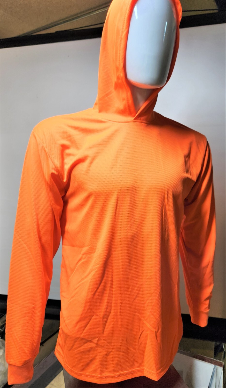 Hi Vis Orange Long Sleeve Safety Hoodie Shirt , Quick Dry Polyester Birdeye mesh gallery