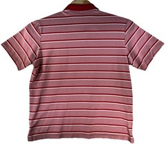 Adidas Men’s Size Extra Large Sport Red/White Striped Golf Polo Shirt With Logo