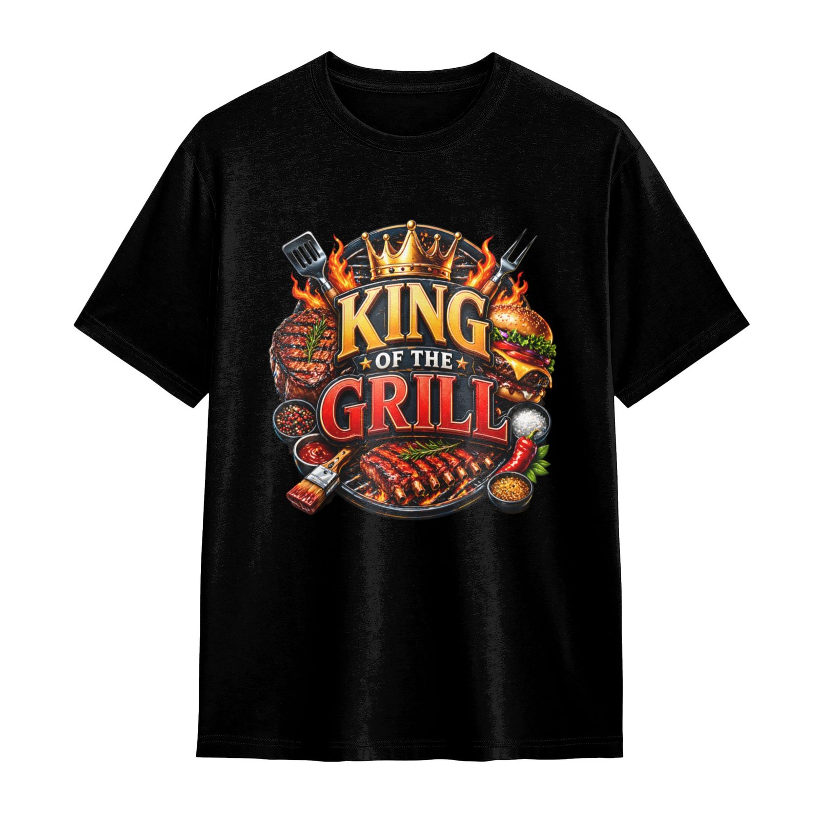‌King of the Grill T-Shirt BBQ Lover Gift Fun Father's Day Apparel Men's Shirt gallery