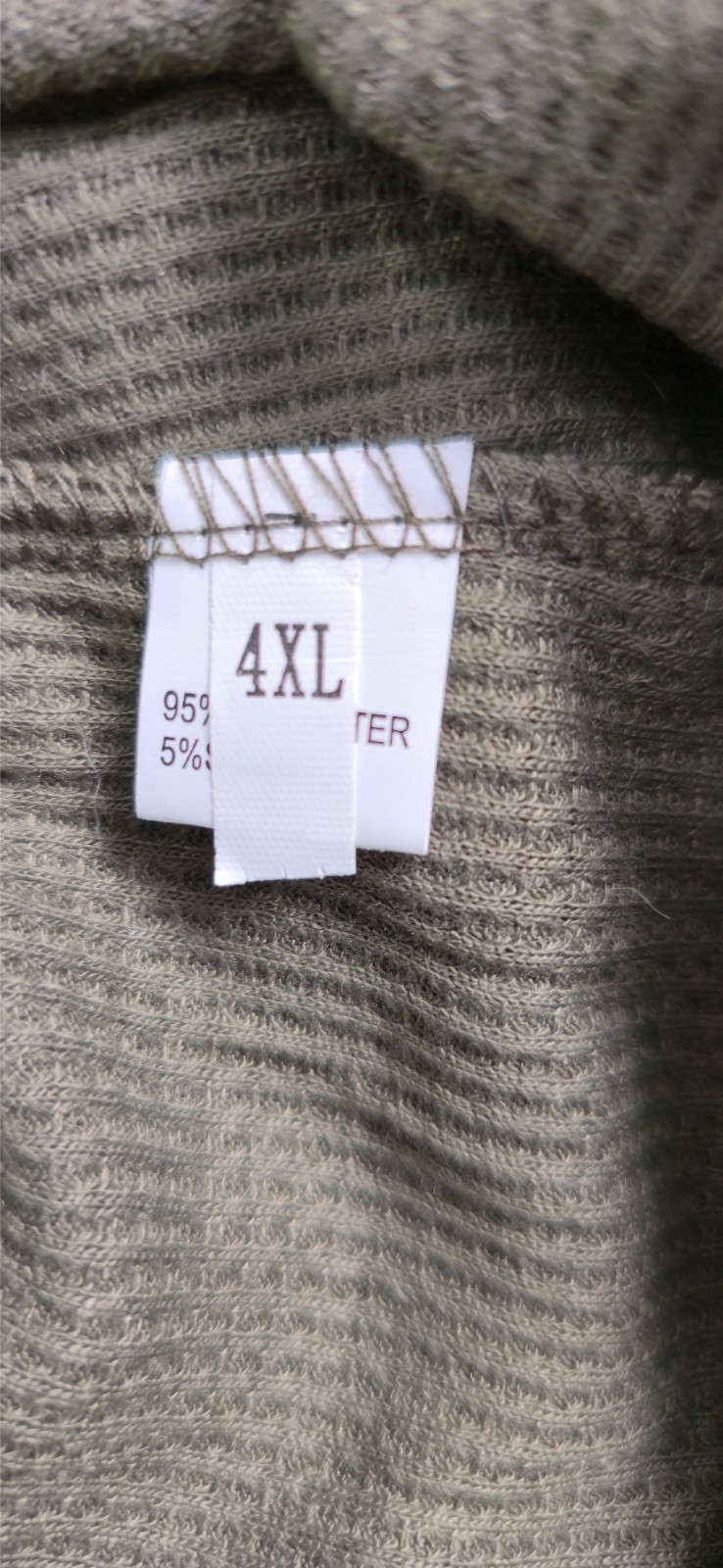 Men's 4XL Olive Green Waffle Knit Long Sleeve Shirt Notch Neck Casual Thermal To gallery