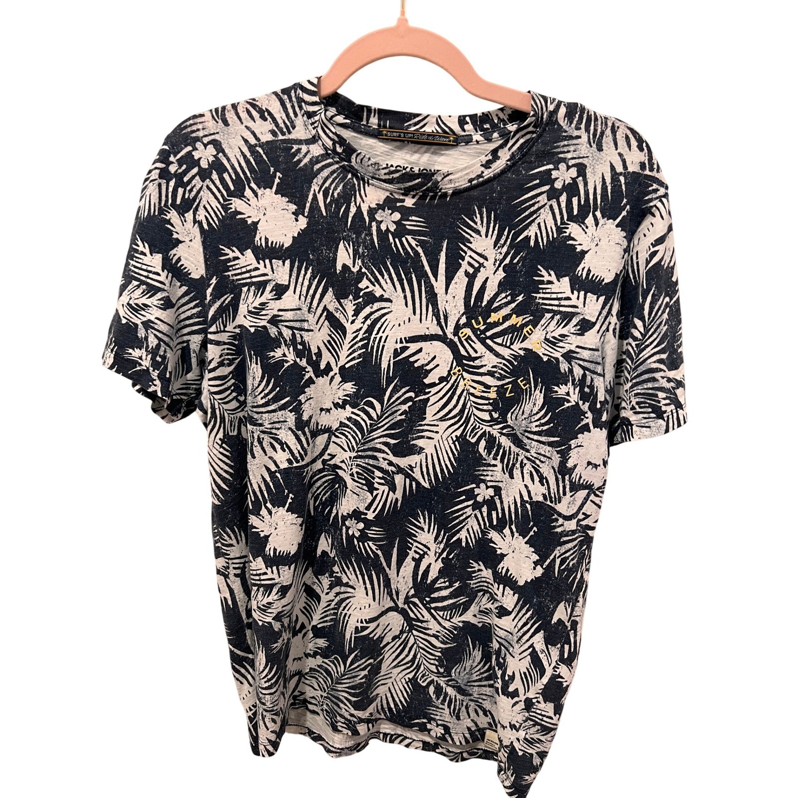 Jack & Jones Originals Summer Breeze Tropical Palm Tree Print T Shirt Men’s