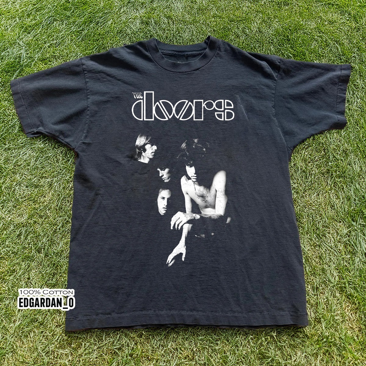The Doors Rock Band Heavy Cotton Black Unisex T-shirt Size S-5XL gallery