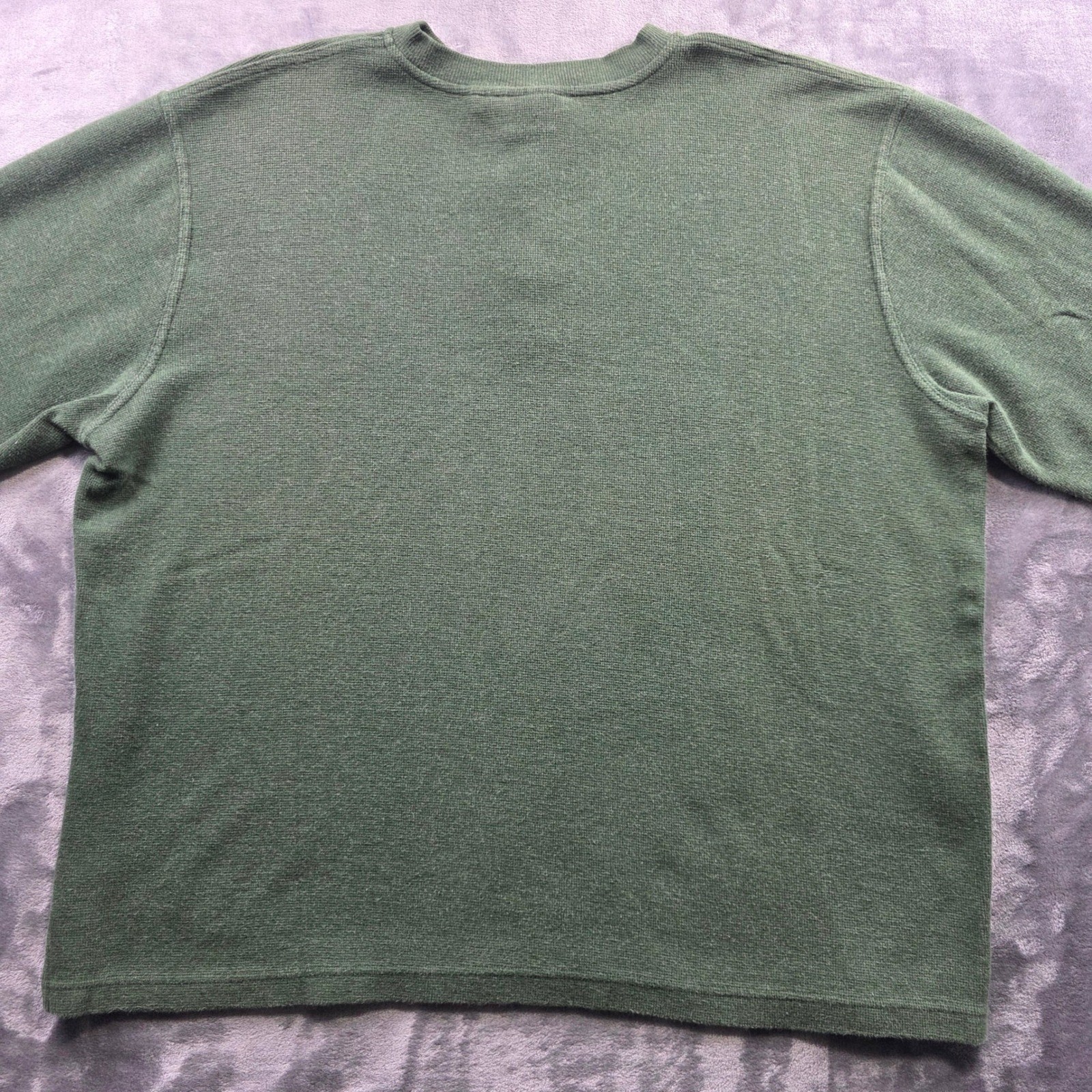 L.L. Bean Henley Shirt XL Green Mens Regular Fit Cotton Waffle Thermal Outdoor gallery