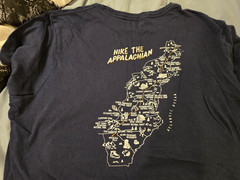 J Crew T-Shirt Appalachian Trail Map Navy Blue XXL Fair trade Cotton