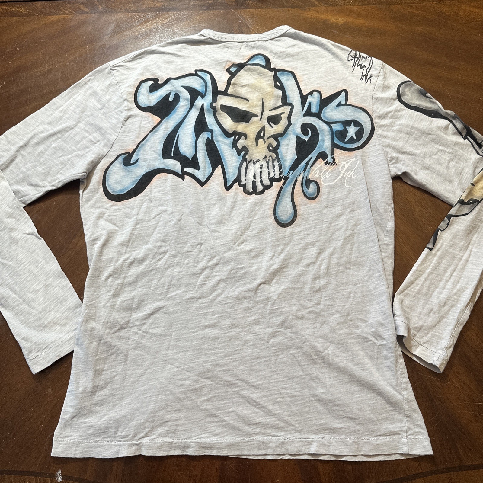 The Great China Wall Ink Men’s Longsleeve M Shirt Graffiti And Skulls
