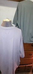 (2) Van Heusen SZ 3XLT No Collar Double Crew Neck TShirts Purple Sage Split Side