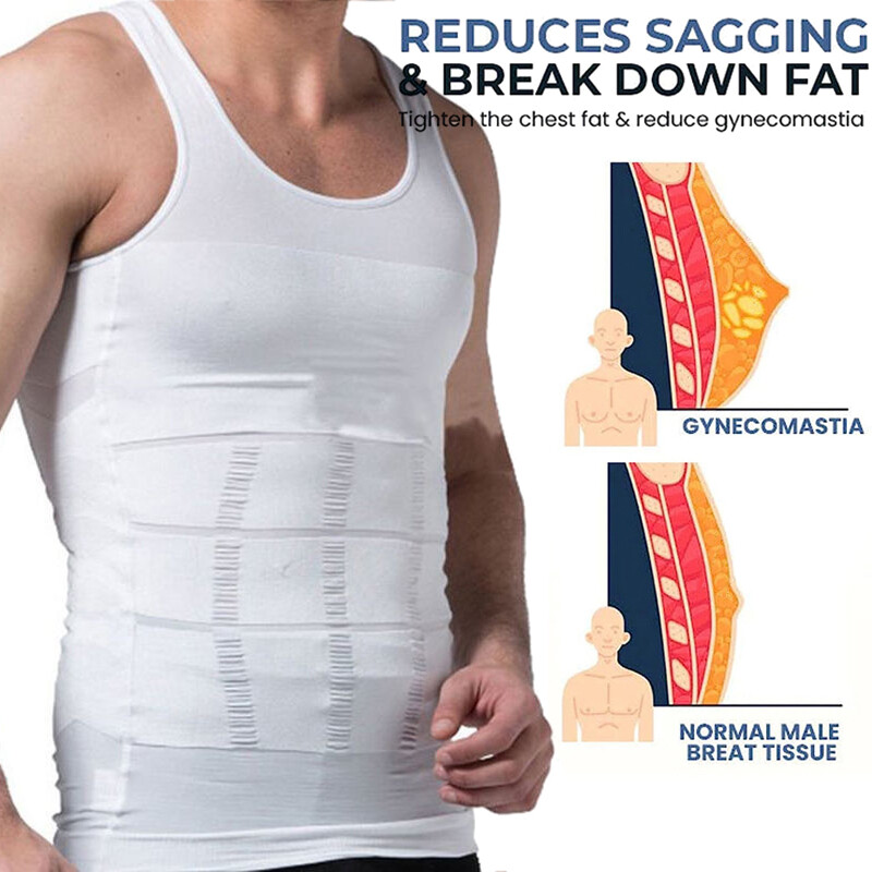 Men Body Shaper Toning T-Shirt Ultra Durable Vest Compression Underwear Tank Top gallery