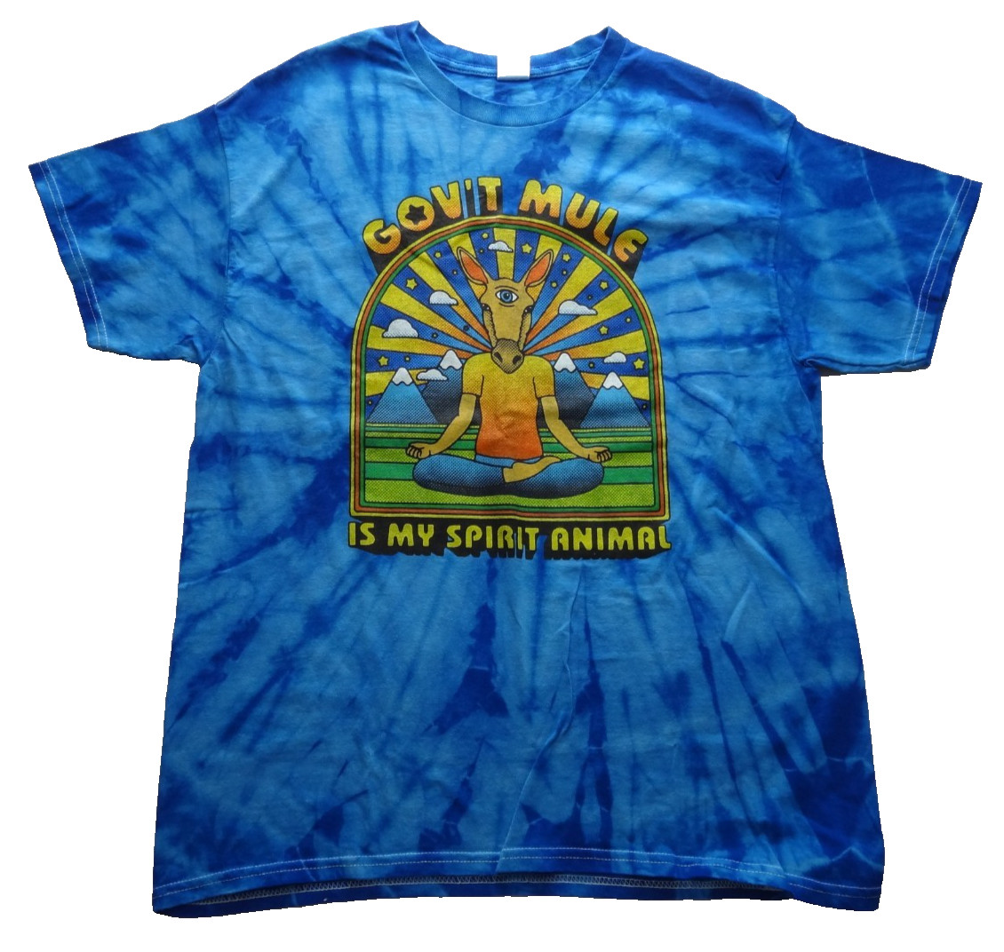 Gov’t Mule Is My Spirit Animal L Colortone Tie-Dye Band Rock Tour Tee T-Shirt