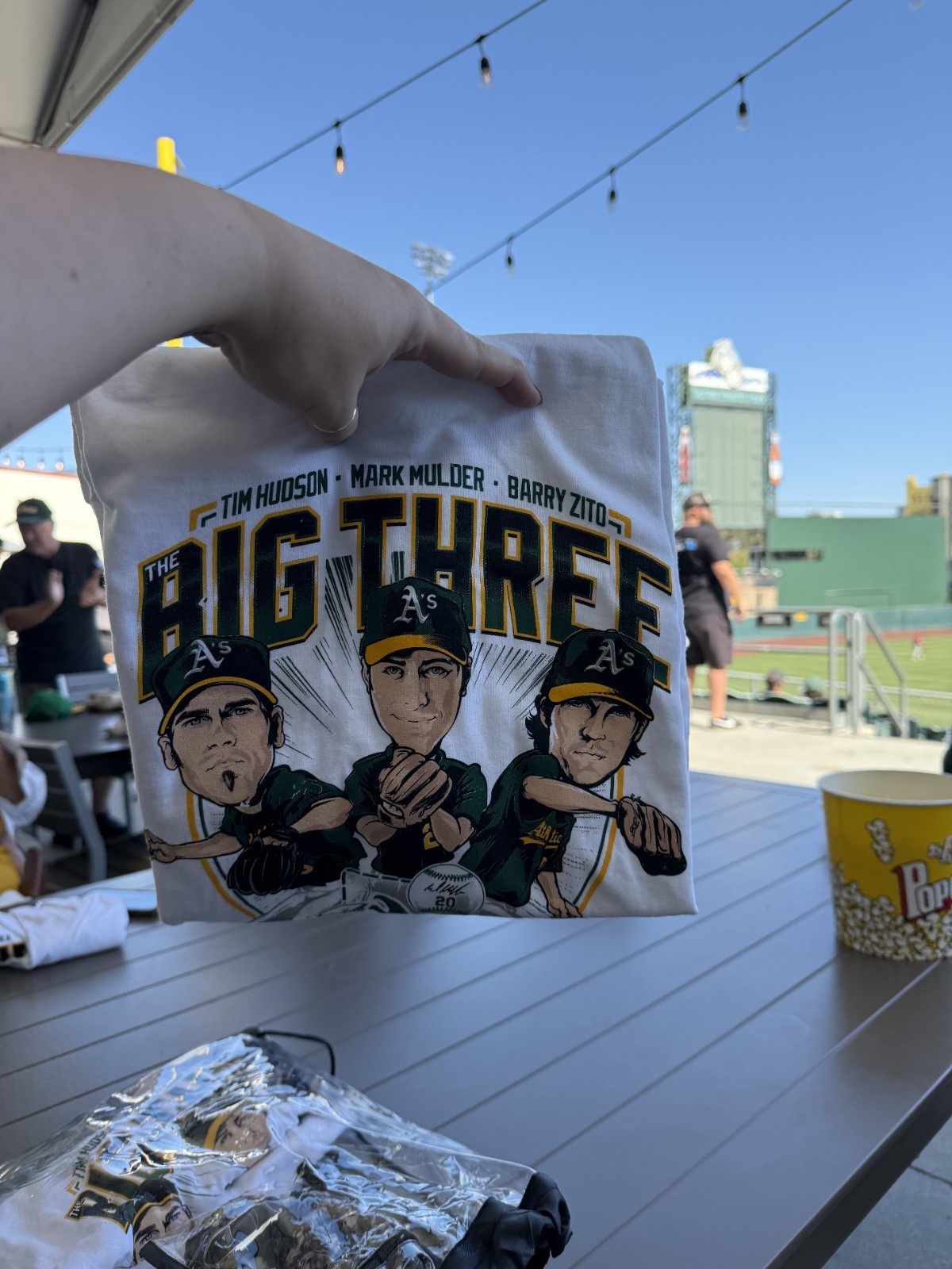 MLB Athletics The Big Three White T Shirt Stadium Giveaway 9-14-25 New Size XL