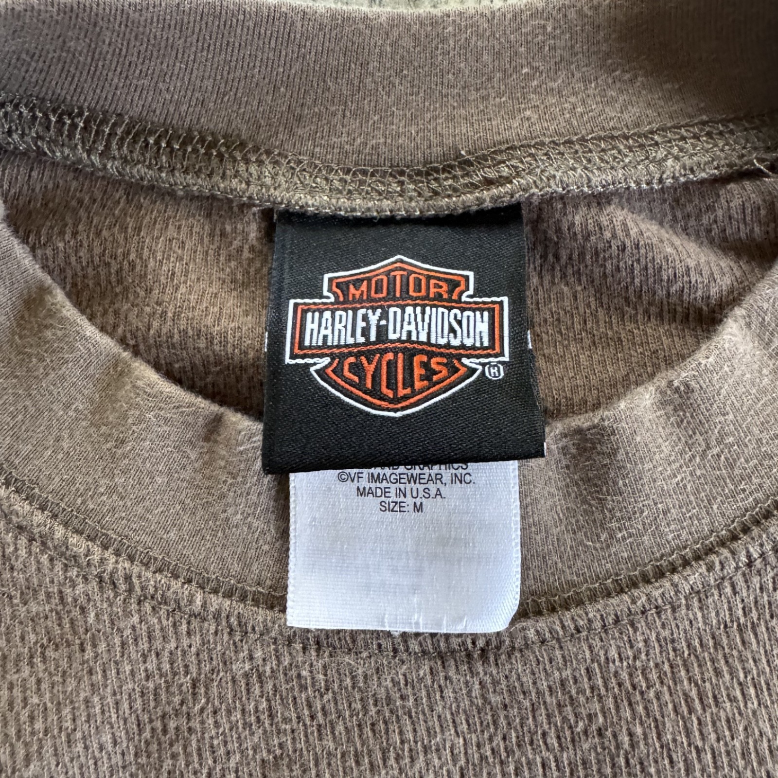 Harley-Davidson RARE Mens Med Gray Vintage Thermal Waffle Long Sleeve Shirt gallery
