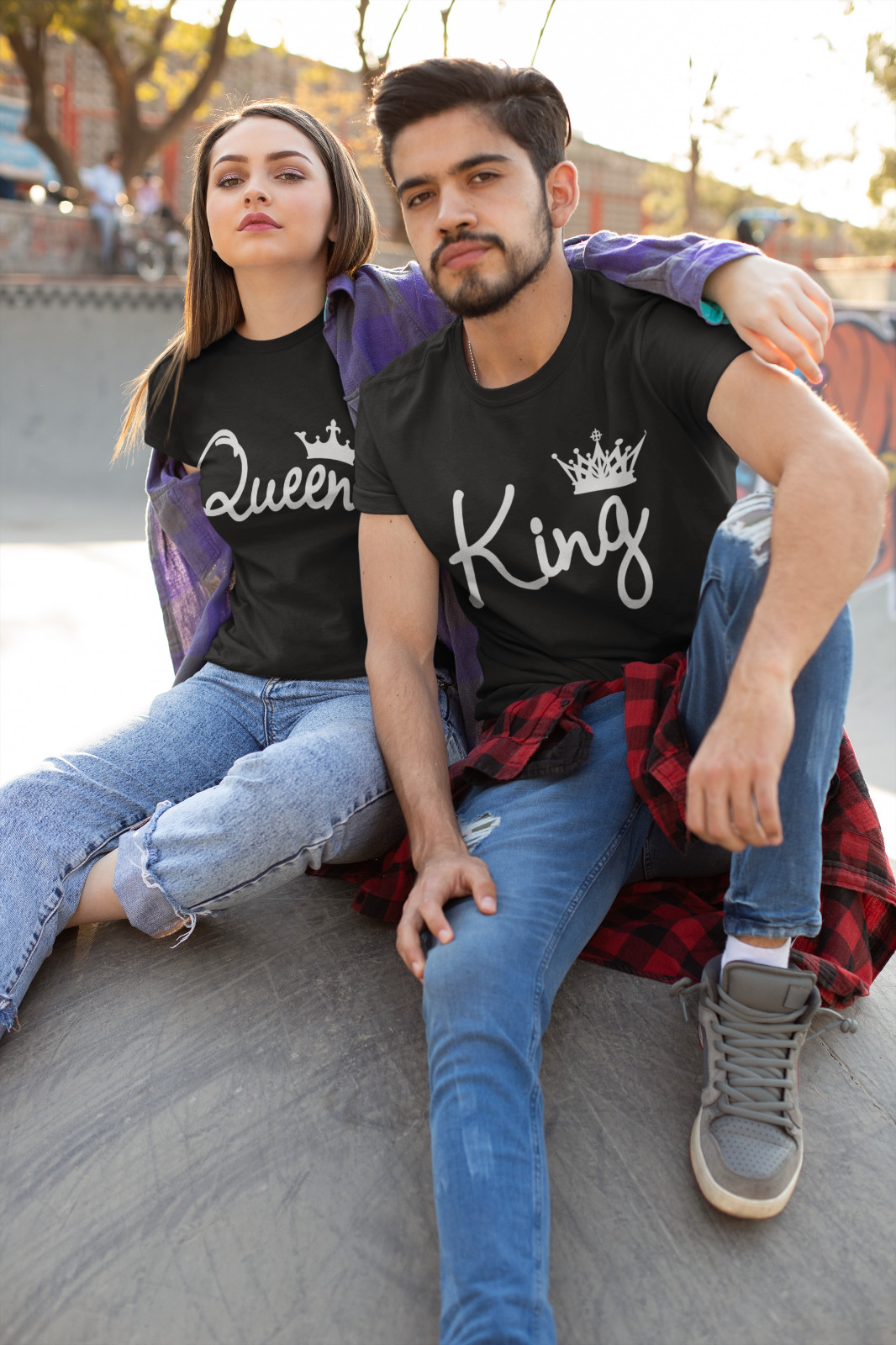 Couple Matching Love T-Shirts - King And Queen - His and Hers New LETTER Tees gallery