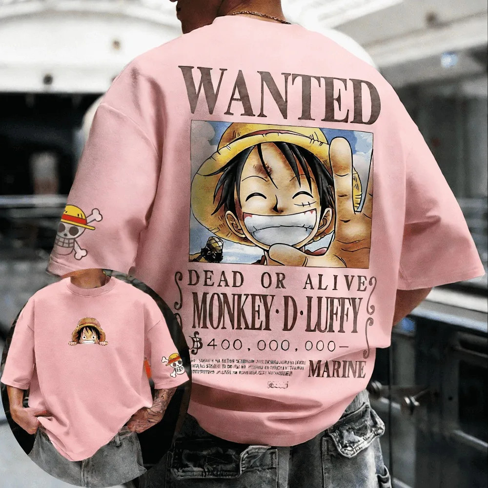 new ONE PIECE Monkey D. Luffy Oversized Cotton T-Shirt – 2026 Anime Summer gallery
