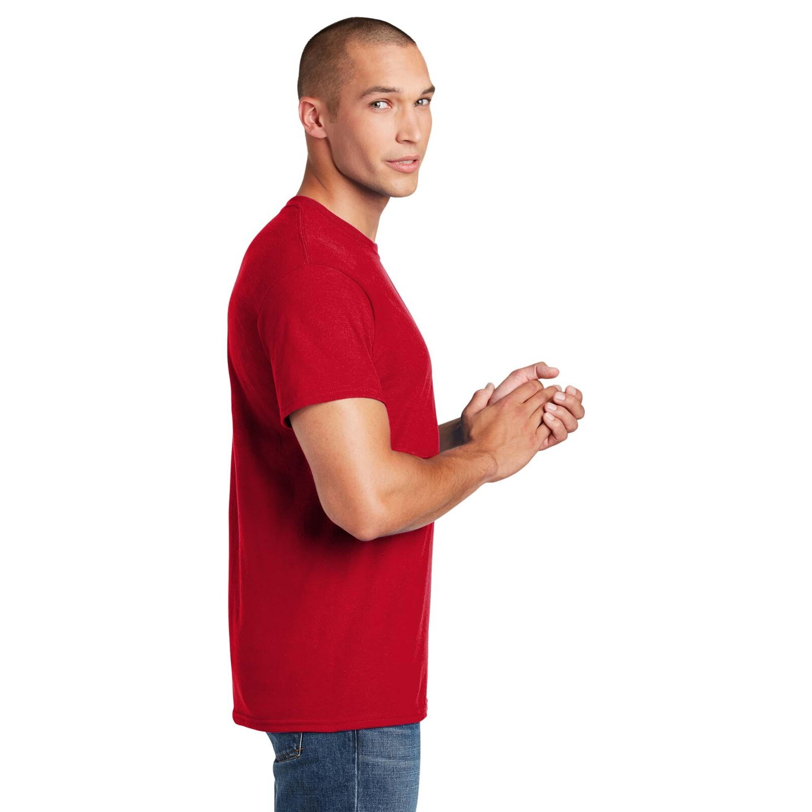 Gildan Adult 8000 Dry Blend 50/50 Blend Red Crew Neck SS Tshirt New gallery