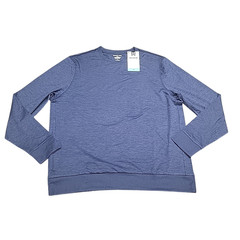 Members Mark Mens Pullover Large Size Blue Long Sleeves Top Zip Pocket