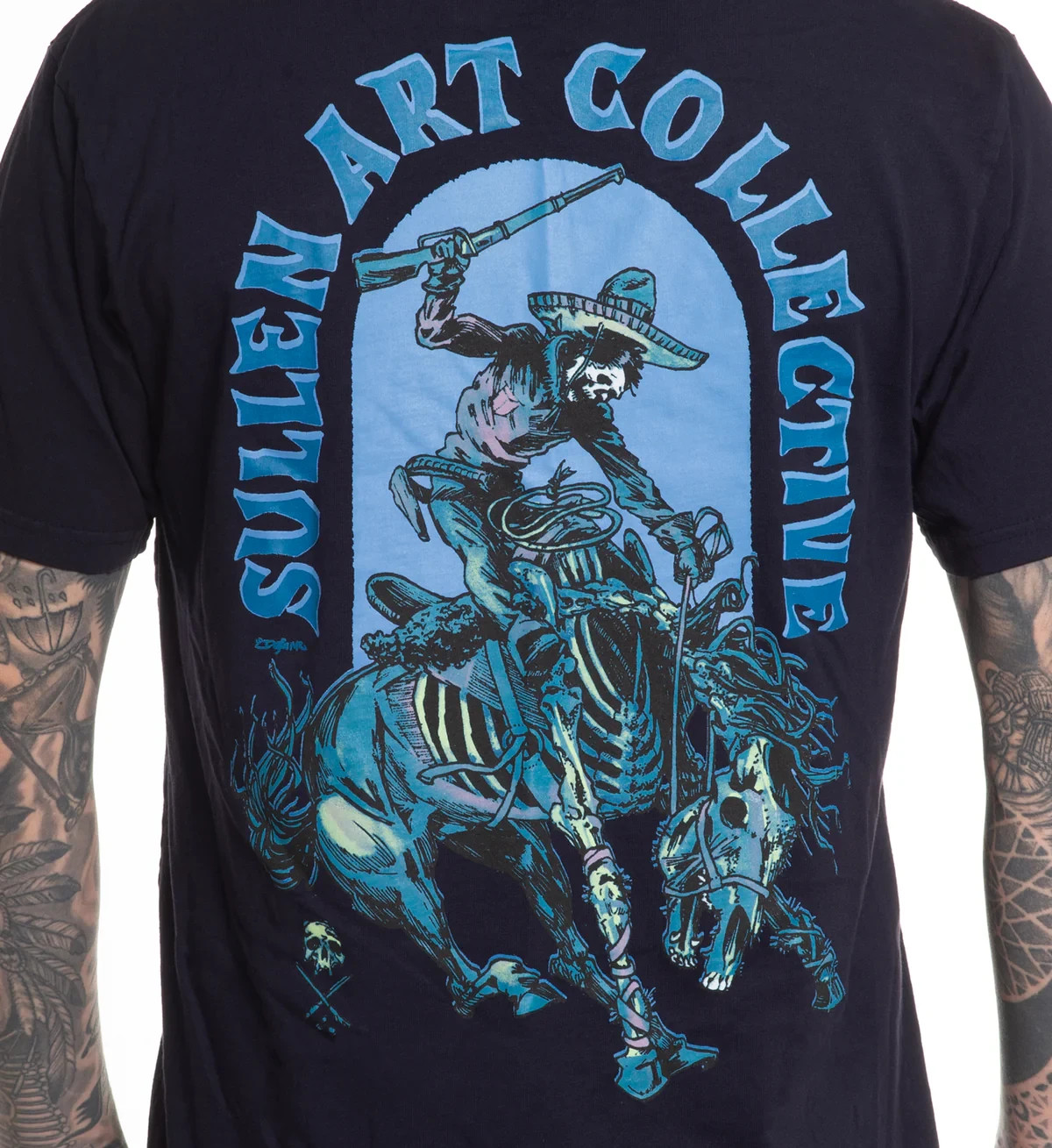 Sullen Men's Fantasma Short Sleeve Premium T-shirt Skeleton Cowboy Tattoo Tee gallery