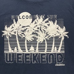Chubbies “Welcome To The Weekend” Shirt Mens Size Medium Navy Short Sleeve