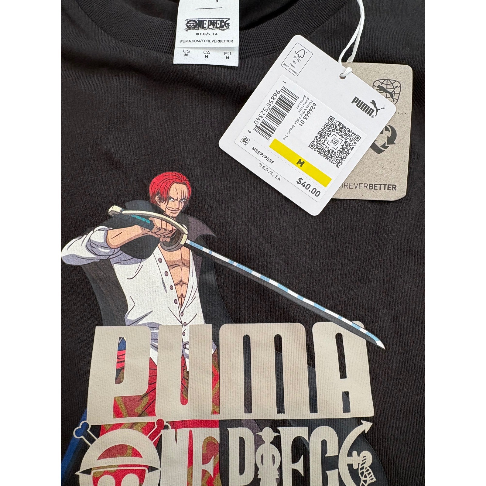NWT Men's Puma x One Piece Shanks Graphic Tee - Medium - Black gallery