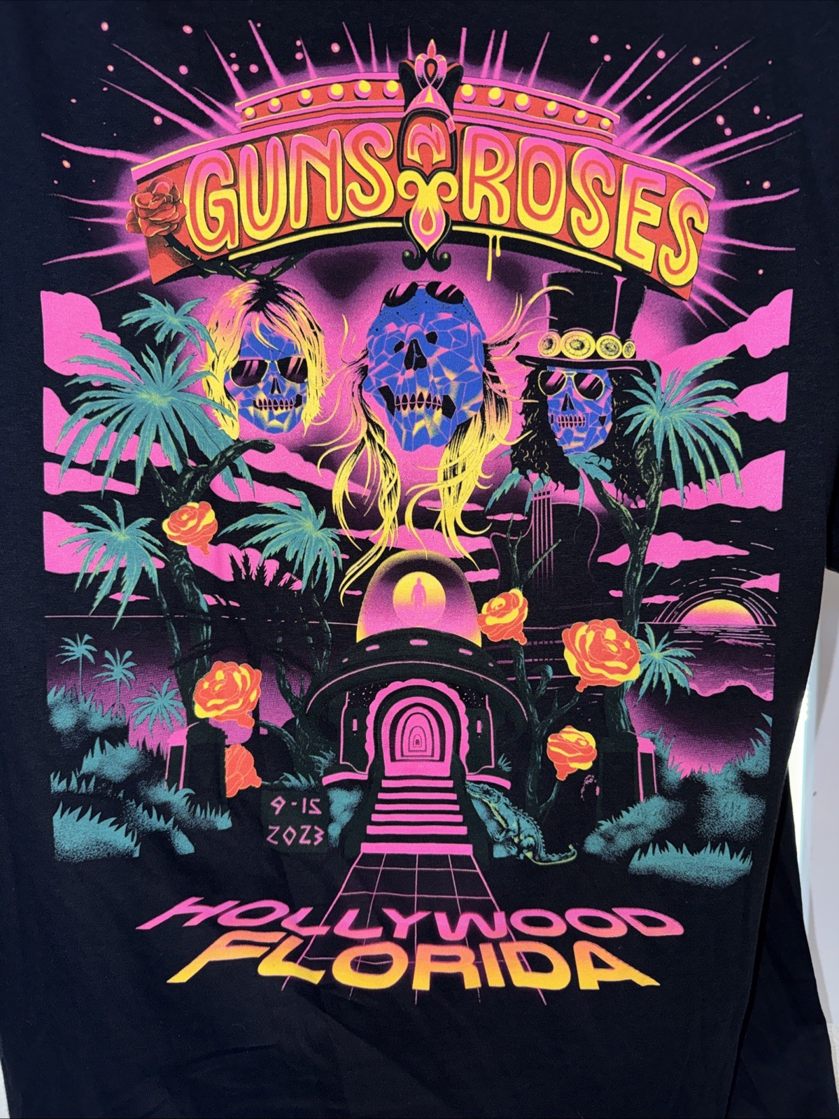 Official Guns N Roses Hollywood Fl 9/15/23 Event Shirt Size XL Extra Large New gallery