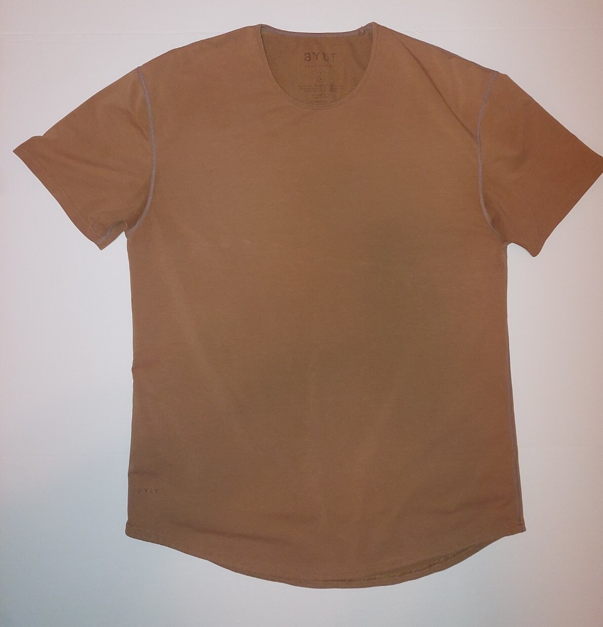 Bylt Drop Cut Short Sleeve T Shirt Mens XL Brown Blended Fabric