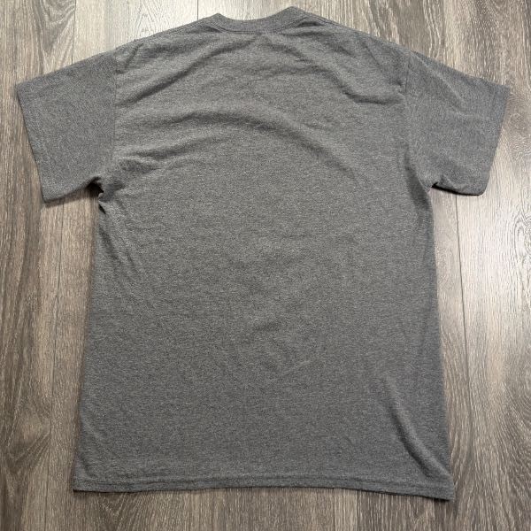 Inn of the Mountain Gods Graphic T-shirt Gray with blue and black print Tag miss gallery