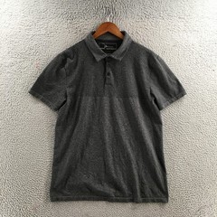 Marc Anthony Slim Fit Polo Shirt Mens L Dark Grey Heathered Short Sleeve Collar