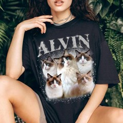 Personalized Custom Name Cat Mom Dad T-Shirt Casual Daily Gift for Cat Parents