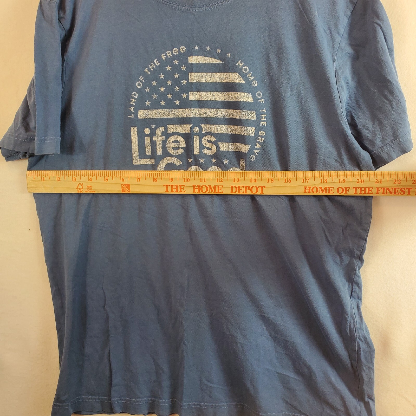 Life is Good Men's tshirt Land of the Free Home of the Brave American Flag Shirt gallery