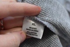 City Lab Classic Waffle Thermal Long Sleeve Heather Gray Shirt Mens XL