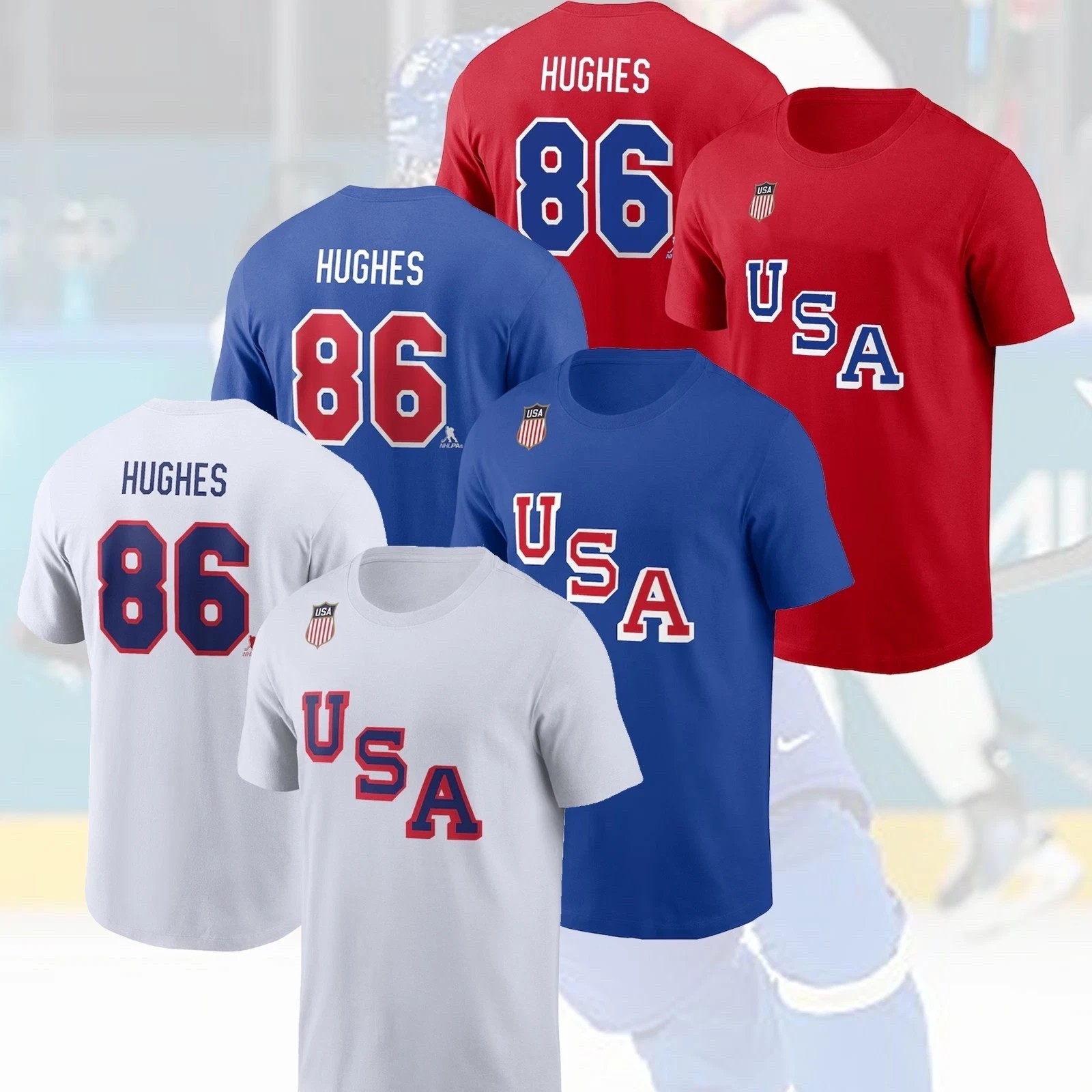 HOT SALE! Jack Hughes #86 USA Hockey Team 2026 Name & Number Fan Gifts gallery