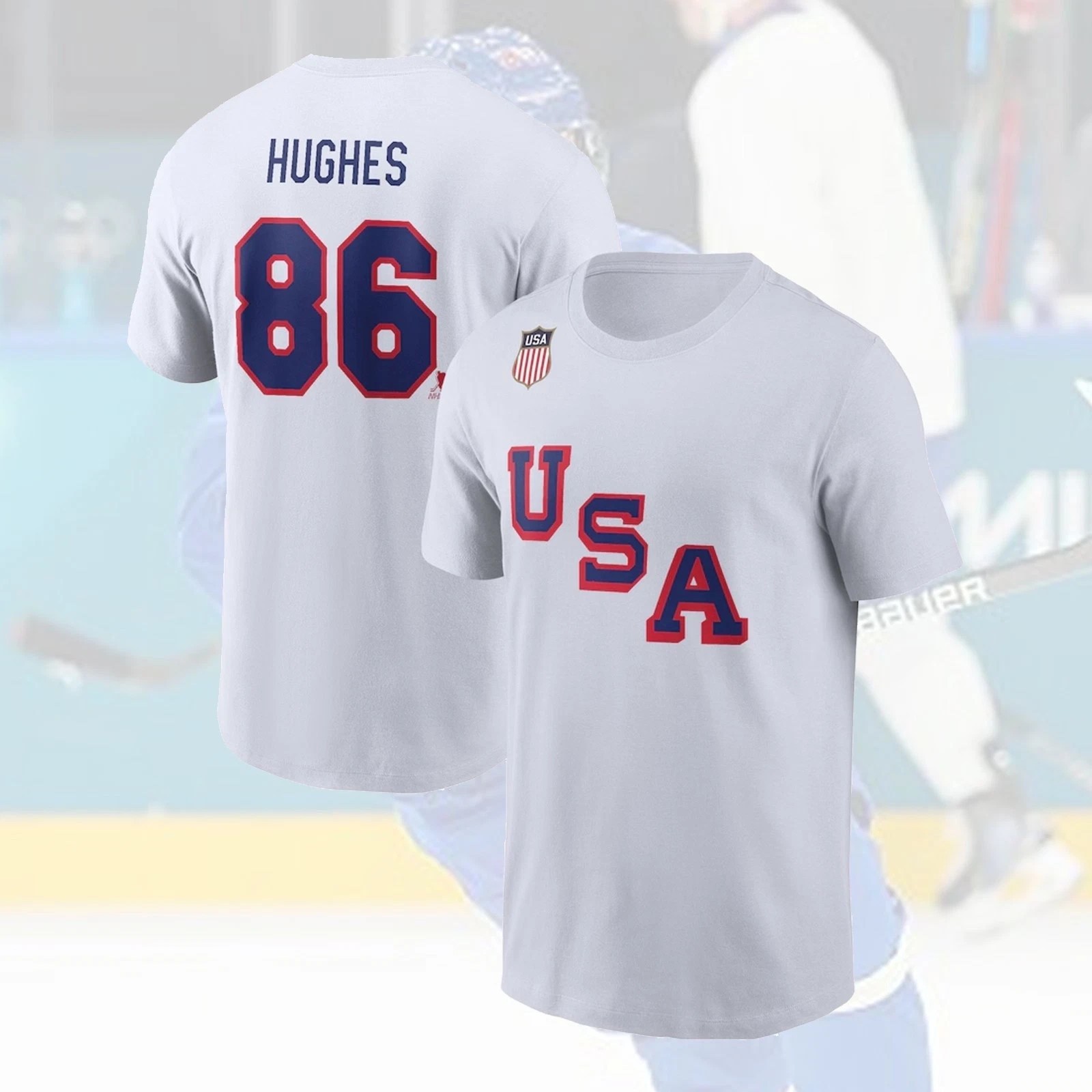 HOT SALE! Jack Hughes #86 USA Hockey Team 2026 Name & Number Fan Gifts gallery