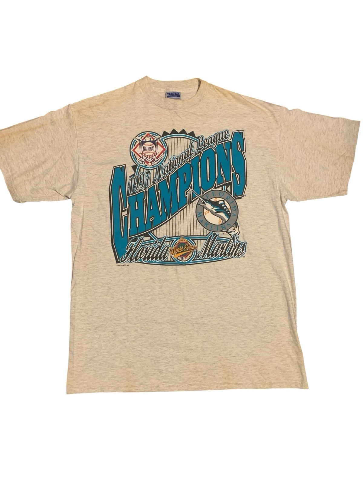 Florida Marlins T-Shirt Size XL Tultex 1997 Champsions Tee Pullover Short Sleeve
